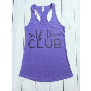 Purple Self Love Club Racerback Tank Top